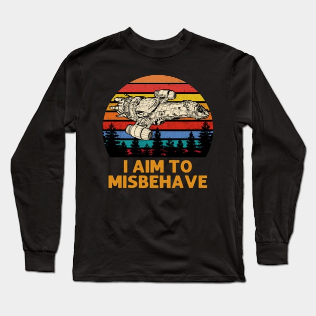 I Aim To Misbehave Long Sleeve T-Shirt by PopcornShow